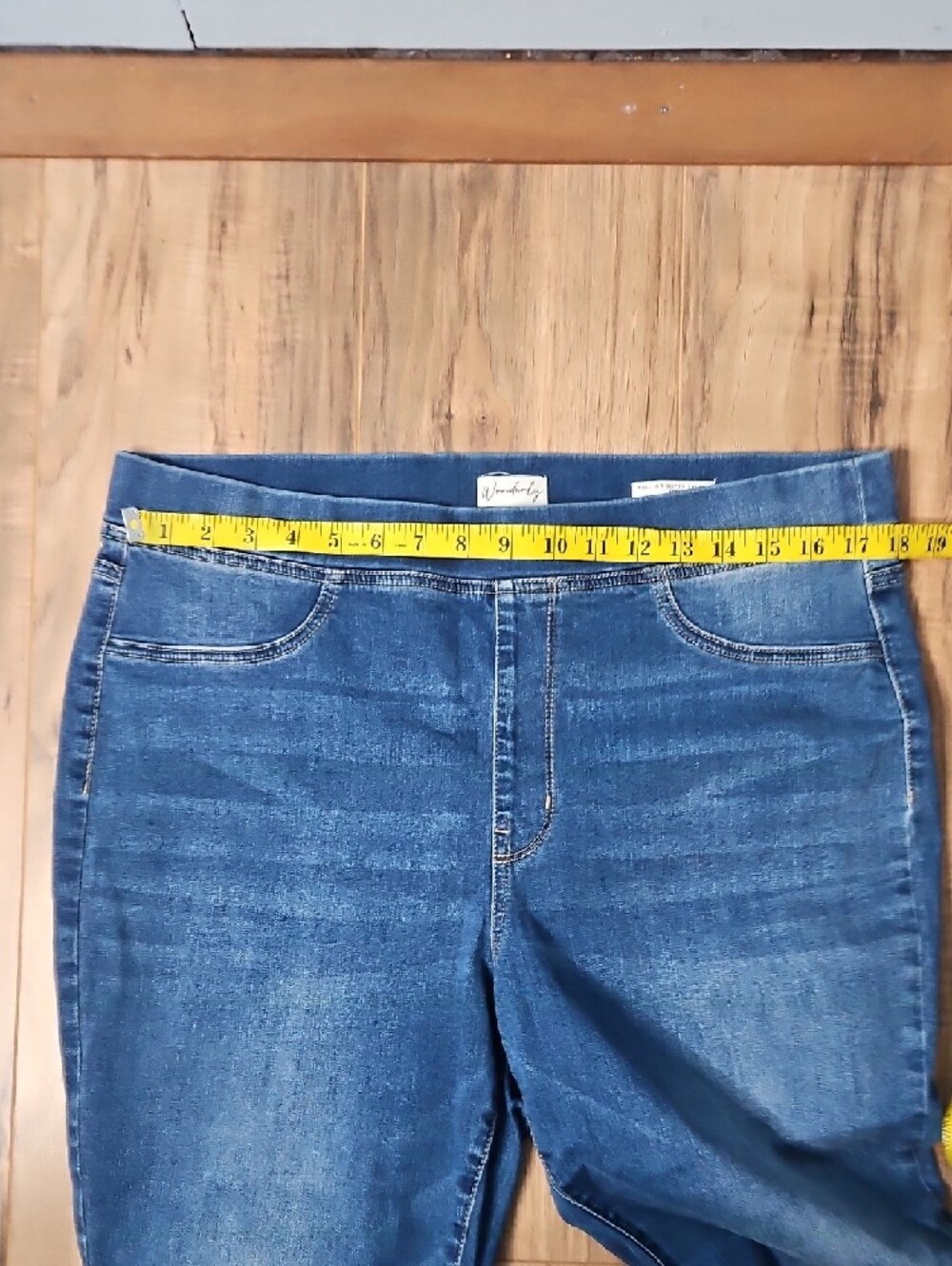 Wonderly Women’s Blue Stretch Denim Easy Pull On Super Skinny 14R - Picture 4 of 9
